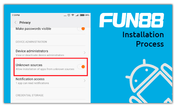 Fun88 Installation Process