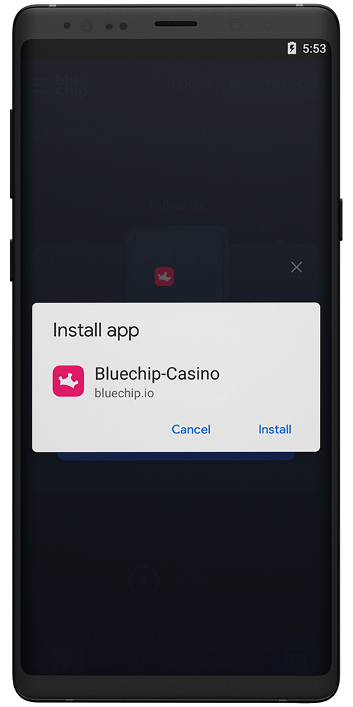 Blue Chip Casino App Download Instruction. Step 3: Allow Installation