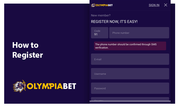 Short instruction how to Register in the Olympiabet App