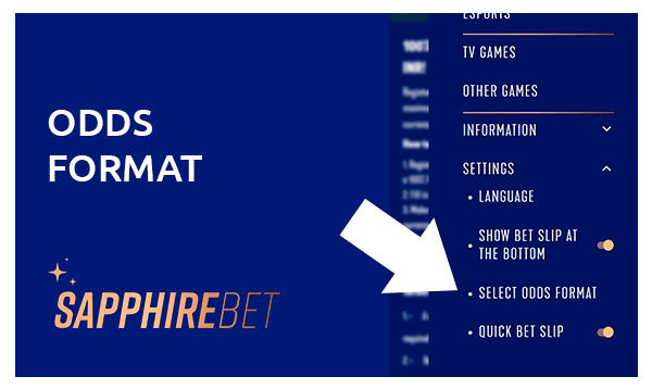 How to change odds formats at sapphirebet app